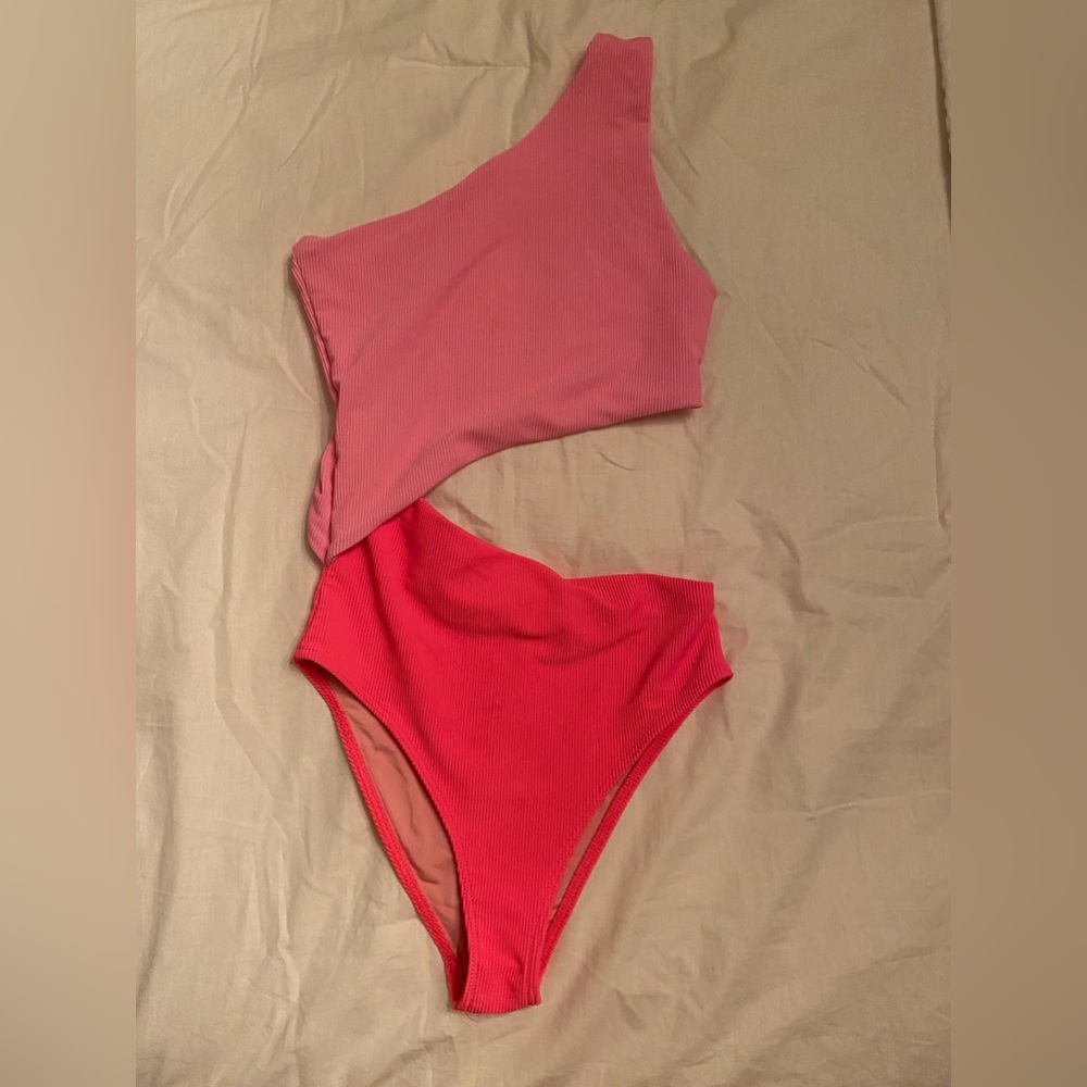 CELINE ONE PIECE NEON PINK and light pink COLORBLOCK